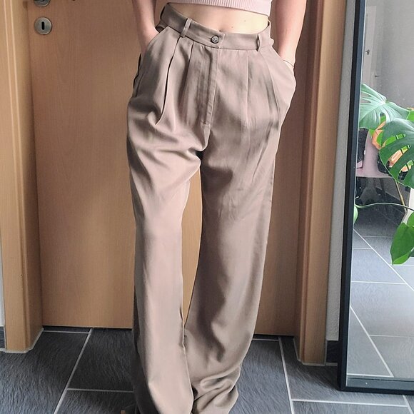 Reformation Mason Mushroom Brown Trouser Pants Size 4 - New with tags - Picture 8 of 10